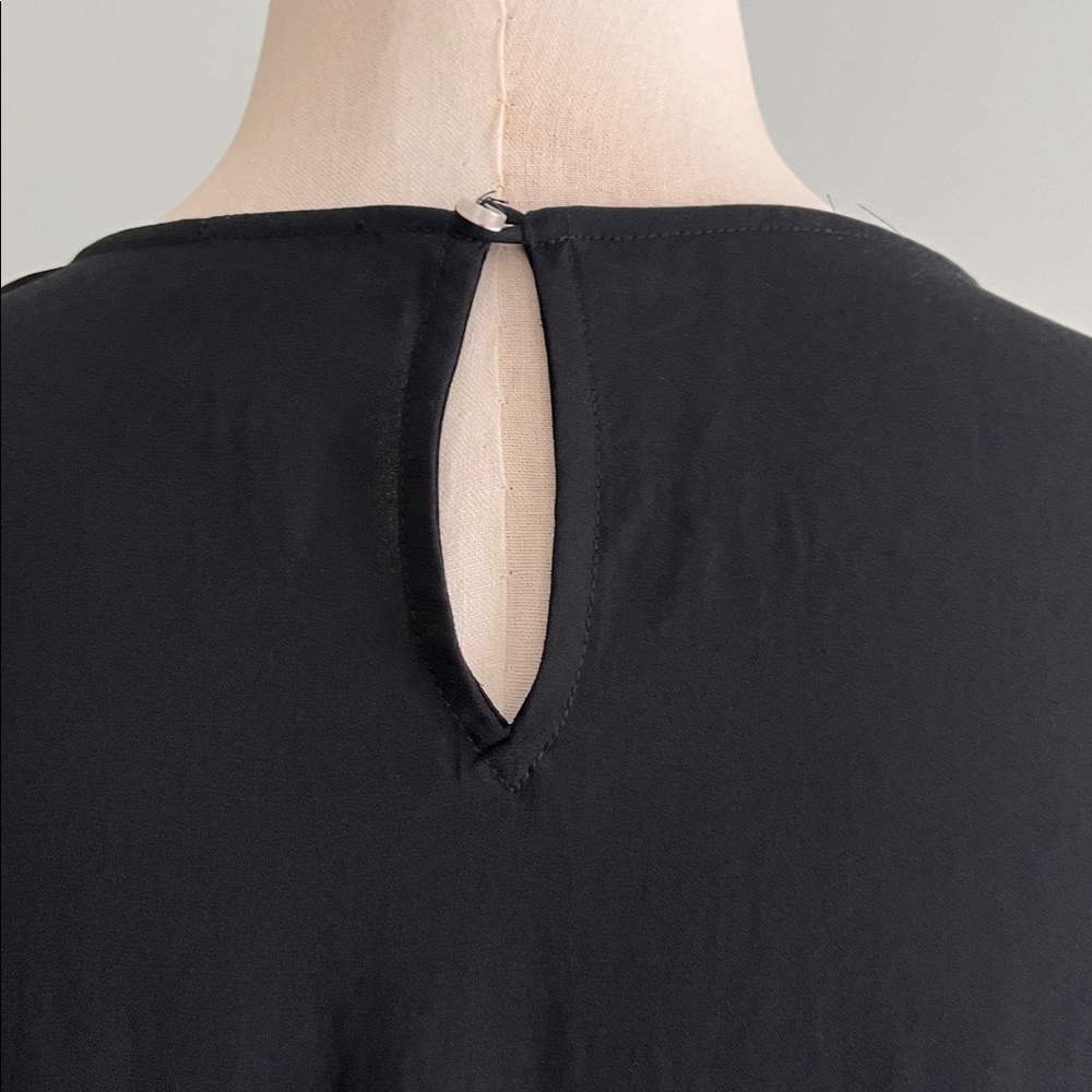 Black Blouse with Subtle Ruffle Detail - Picture 8 of 10